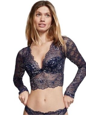 Victoria's Secret Navy Lace and Long Sleeve Bralette